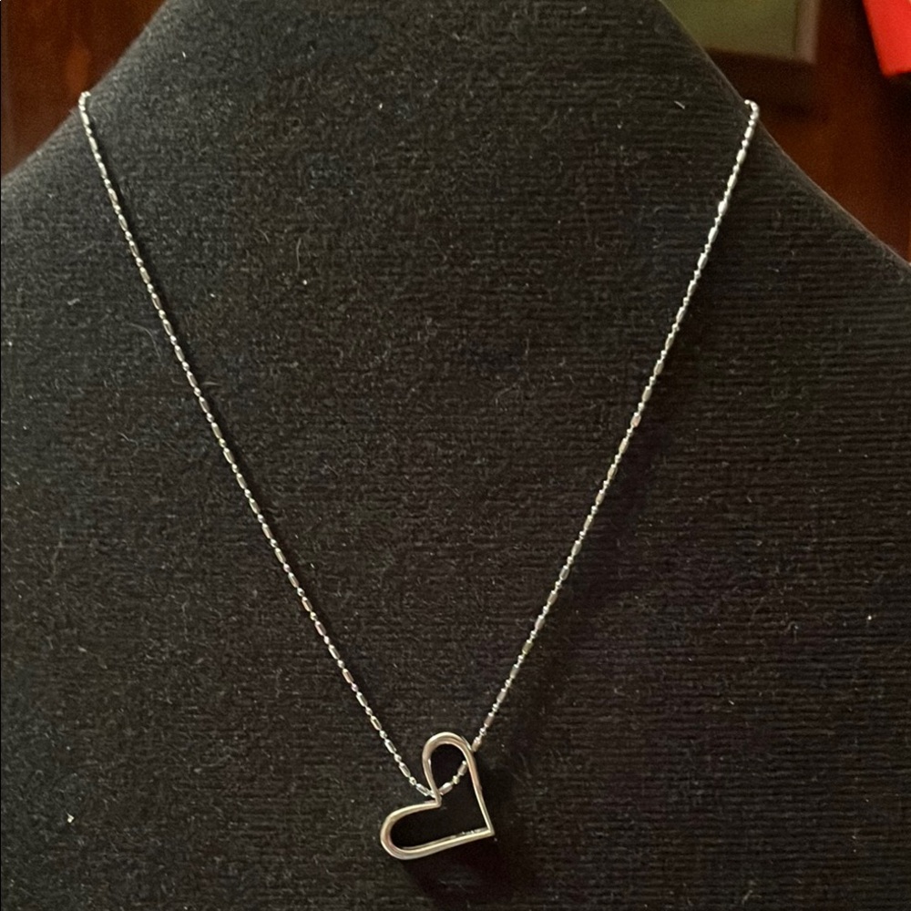 Silver tone Heart Pendant Necklace